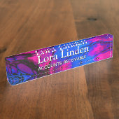 ブルーフシアアクリルフローアート机用ネームプレート デスクネームプレート (側面)