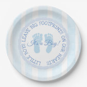ブルーフットプリンツボーイベビーシャワー紙プレート ペーパープレート (正面)