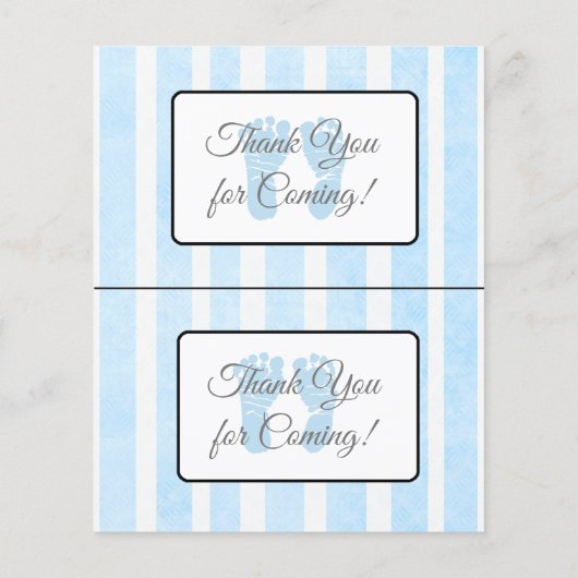 ブルーフットプリントをテーマにした赤ちゃんシャワーゲーム (裏面)