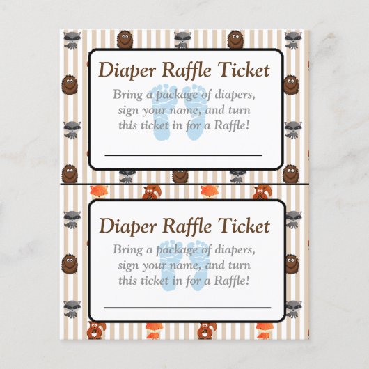 ブルーフットプリントウッドランドをテーマにした赤ちゃんシャワーゲーム チラシ (正面)