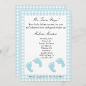 ブルーフットプリントツインシャワー招待状 招待状 (正面/裏面)