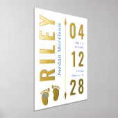 ブルーフットプリントベビー誕生統計子供部屋Decor 箔ポスター (レイダウン)