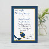 ブルーフットボールカップルズウェディングシャワー招待状 招待状 (スタンド正面)