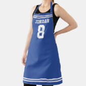 ブルーフットボールジャージー名前をカスタムするとナンバーズ エプロン (インサイチュ)