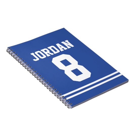 ブルーフットボールジャージー名前をカスタムするとナンバーズ ノートブック (右側)