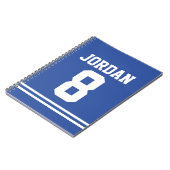 ブルーフットボールジャージー名前をカスタムするとナンバーズ ノートブック (左側)