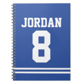 ブルーフットボールジャージー名前をカスタムするとナンバーズ ノートブック (正面)