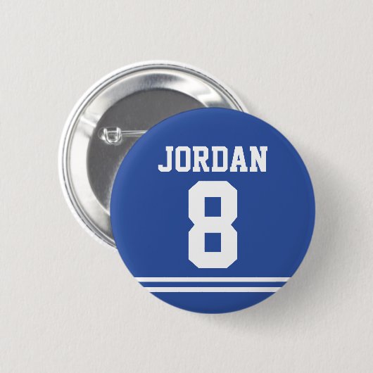 ブルーフットボールジャージー名前をカスタムするとナンバーズ 缶バッジ (正面&裏面)