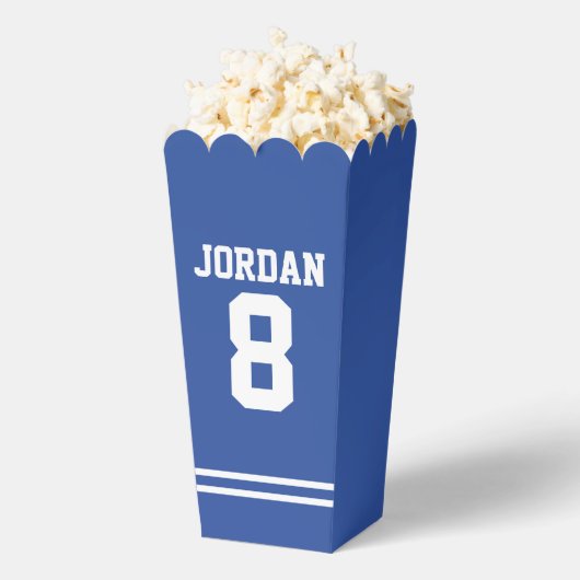 ブルーフットボールジャージー – スポーツテーマ誕生日パーティー フェイバーボックス (はじけた状態)