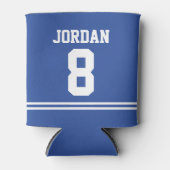 ブルーフットボールジャージー – スポーツテーマ誕生日パーティー 缶クーラー (正面)