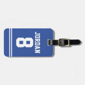 ブルーフットボールジャージー(ナンバー付) ラゲッジタグ (正面横)