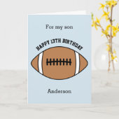 ブルーフットボールハッピーティース13誕生日ソン カード (黄色い花)