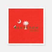 ブルーフトン州オブマインドクリスマスホリデーレッドグリーン スタンダードカクテルナプキン (正面)