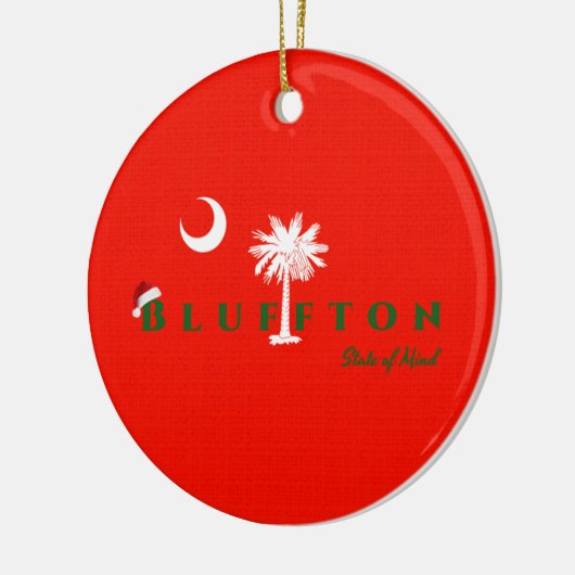 ブルーフトン州オブマインドクリスマスホリデーレッドグリーン セラミックオーナメント (左)