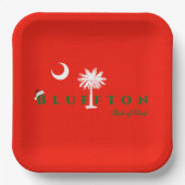 ブルーフトン州オブマインドクリスマスホリデーレッドグリーン ペーパープレート (正面)