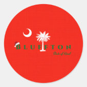 ブルーフトン州オブマインドクリスマスホリデーレッドグリーン ラウンドシール (正面)