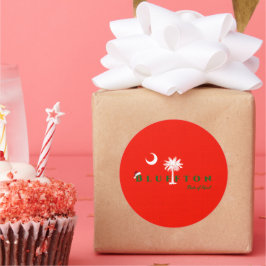 ブルーフトン州オブマインドクリスマスホリデーレッドグリーン ラウンドシール