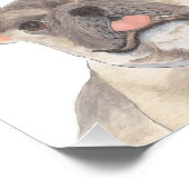 ブルーフパーソナライズされたレンチエフランスのブルドッグアート フォトプリント (角)