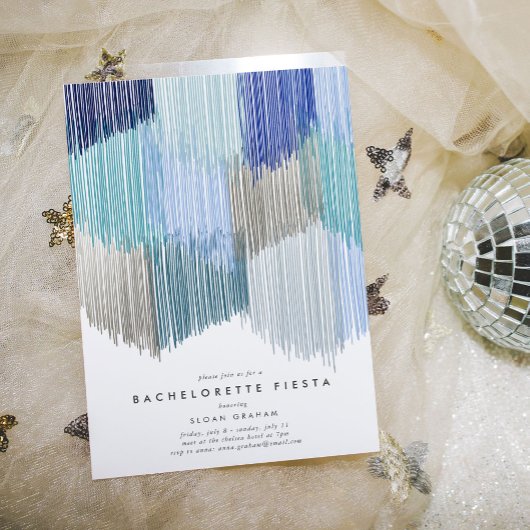 ブルーフモダンリンジバチェロレッテ招待状 セーブザデート