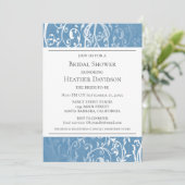 ブルーフラエレガントリッシュブライダルシャワー招待状 招待状 (スタンド正面)