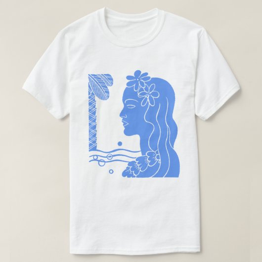 ブルーフラガールヘッドTシャツ Tシャツ (デザイン正面)