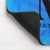 ブルーフラクカッコいいラクタルブラックモノグラム マウスパッド (コーナー)