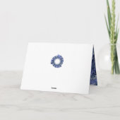 ブルーフラクタルアートサークルフレームハッピー父の日 カード (裏面)