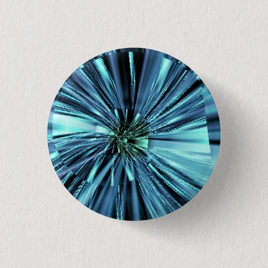 ブルーフラクタルアートボタン 缶バッジ (正面)