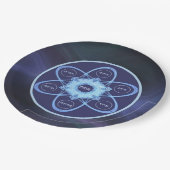 ブルーフラクタルシーダープレート ペーパープレート (アングル)