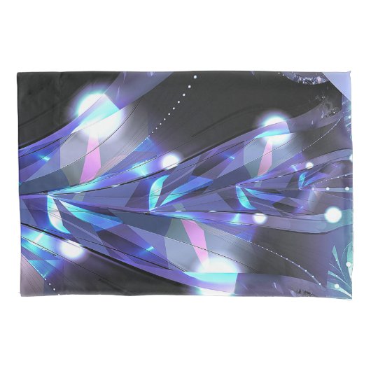 ブルーフラクタルジャングル3D 枕カバー (正面)