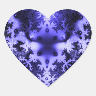 ブルーフラクタルステッカー ハートシール