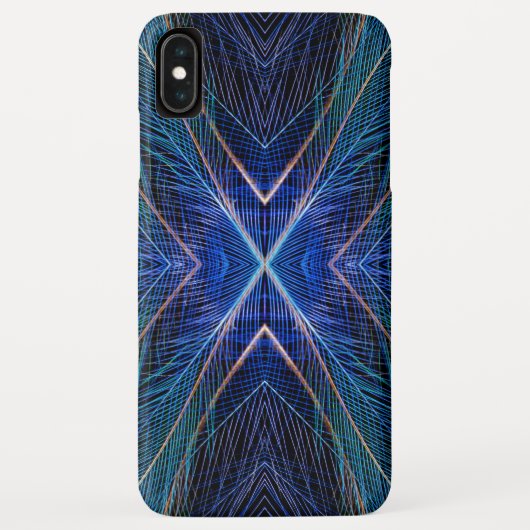 ブルーフラクタルフェザーデザイン Case-Mate iPhoneケース (裏面)