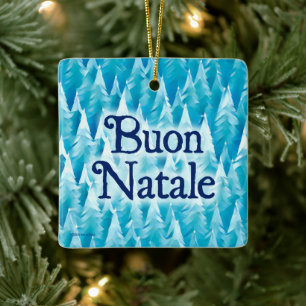 ブルーフラクタルフォレスト – Buon Natale セラミックオーナメント