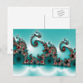 ブルーフラクタルポストカード ポストカード (正面/裏面)