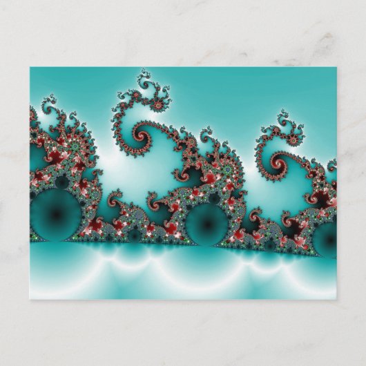 ブルーフラクタルポストカード ポストカード (正面)