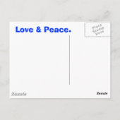 ブルーフラクタル&ピースサインファインアート ポストカード (裏面)