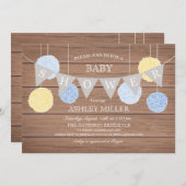 ブルーフラグnフラフス – ベビーシャワー招待状 招待状 (正面/裏面)