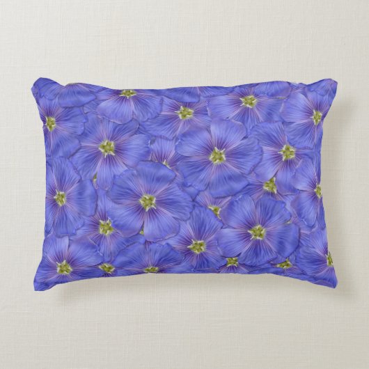 ブルーフラックスシームレスパターン アクセントクッション (正面)