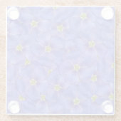 ブルーフラックスシームレスパターン ガラスコースター (裏面)