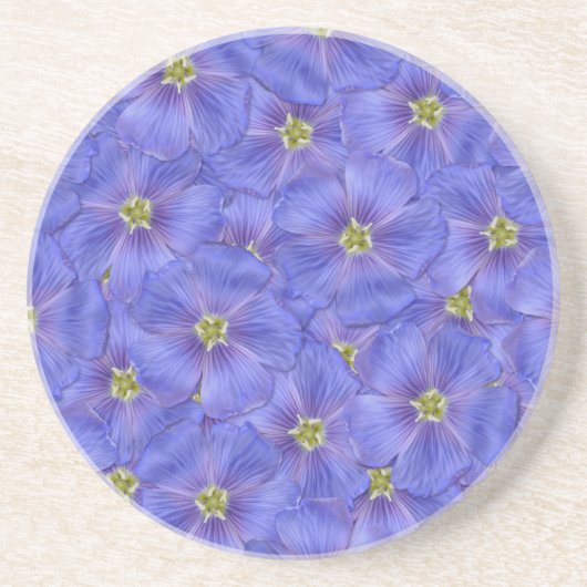 ブルーフラックスシームレスパターン コースター (正面)