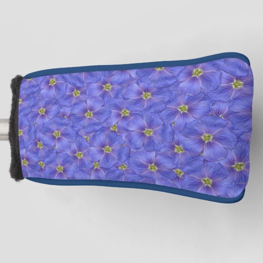 ブルーフラックスシームレスパターン ゴルフヘッドカバー (正面)