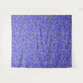 ブルーフラックスシームレスパターン タペストリー (正面(横))