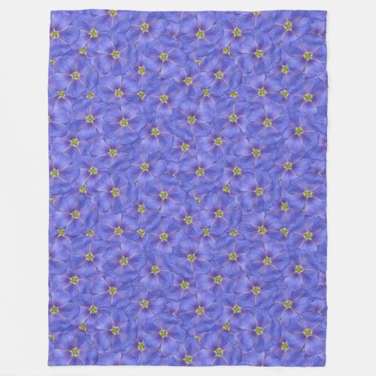 ブルーフラックスシームレスパターン フリースブランケット (正面)