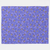 ブルーフラックスシームレスパターン フリースブランケット (正面(横))