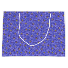 ブルーフラックスシームレスパターン ラージペーパーバッグ
