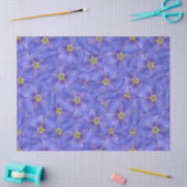 ブルーフラックスシームレスパターン 薄葉紙 (クラフト)