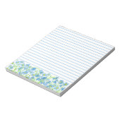 ブルーフラックス水彩花が並ぶ ノートパッド (回転)