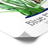 ブルーフラッグアイリスとアゲハチョウ蝶 ポスター (角)