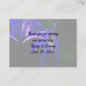 ブルーフラッグアイリスパーソナライズされたフ結婚ァー プレイスカード (裏面)