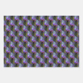 ブルーフラッグアイリスフラワー自然アートパターン ラッピングペーパーシート (正面2)